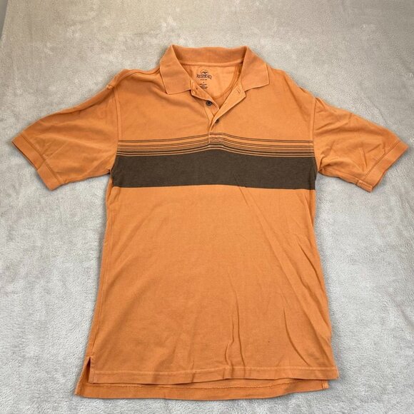 RedHead Mens Polo Shirt Small Short Sleeve Pullover Casual Striped Orange - Picture 10 of 11